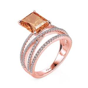Anillo de Compromiso Jeulia Crossover con Circonita de Corte Radiante Inspirado en la Órbita Estelar - Product Image 2