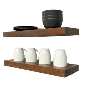 New Solid Wood <b>Rustic</b> Floating Wall <b>Shelves</b> Wall Mounted Storage <b>Shelf</b> for Home Hotels Living Room Kitchen Decor Made in India - Product Image 1