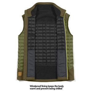 Chaleco acolchado de talla grande para hombre con cuello Mandarín de invierno, ropa de abrigo informal transpirable impermeable - Product Image 2