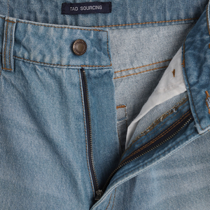 Jean en denim décontracté pour homme, coupe ample, taille mi-haute, jambe large, lavable, pour automne, été, printemps, style streetwear, vente en gros, étiquette personnalisée - Product Image 5