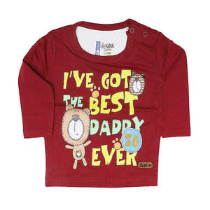 เสื้อยืดแขนยาวเด็กชายแรกเกิด - สีน้ำตาลแดง - Product Image 1