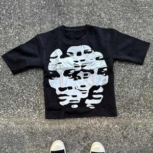 เสื้อยืดผู้ชายโอเวอร์ไซซ์คุณภาพสูงเสื้อยืดผู้ชายไซส์ใหญ่พิเศษเสื้อยืดคอกลมบ็อกซี่ผ้าฝ้ายวินเทจ - Product Image 3