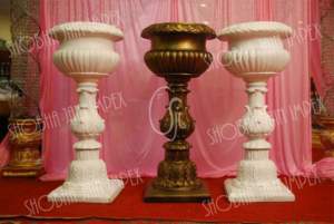 Pot de fleur blanc de fibre de mariage pour la décoration - Product Image 3