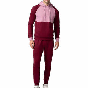 Survêtement de sport pour homme en coton 100% de haute qualité, à capuche, décontracté, uni, manches longues, deux pièces - Product Image 3