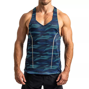 Débardeur de sport vintage en tricot respirant, gilet musculaire personnalisé avec logo, vêtements d'entraînement sans manches, hauts côtelés de fitness pour hommes, gym - Product Image 4