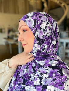 Custom Personalized Wool Canvas <b>Islamic</b> Animal <b>Print</b> Hijab Scarf Wholesale High Quality Elasticity Breathable Eco-Friendly Four - Product Image 4