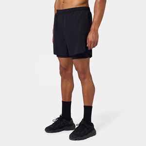 Shorts de sport pour hommes, sur mesure, avec logo sur le devant, taille haute, élastiques, respirants, en polyester et élasthanne, décontractés - Product Image 1