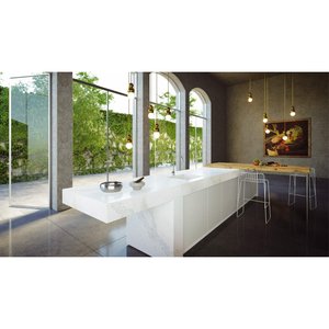 Encimera de Cocina de Cuarzo Cristal Calacatta Nuvo Premium, 160x320mm, Grosor de 2cm/3cm - Product Image 4