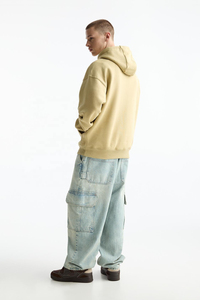 Pull-over à logo personnalisé unisexe Sweats à capuche surdimensionnés en coton mélangé Basics de haute qualité avec label privé Essentiels d'hiver grande taille - Product Image 3