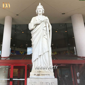 Statue de Saint François-<span class=keywords><strong>Xavier</strong></span> en marbre blanc grandeur nature, sculpture religieuse catholique en pierre pour la décoration de jardin d'église - Product Image 6
