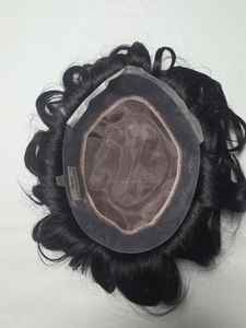 Perruque toupet en cheveux indiens Korian Mono pour hommes, vague naturelle, vague lâche, vague profonde, prothèse capillaire Taz Hair BD - Product Image 6