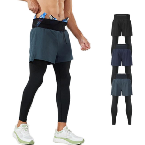 Pantalones Cortos Deportivos 2 en 1 para Hombre, de Malla Sólida, con Cintura Elástica, de Poliéster de Secado Rápido, con Logotipo Personalizado, para Gimnasio y Fitness, DDP - Product Image 1