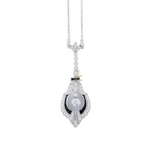 Haute sur demande Art déco victorien pendentif femme mariage fiançailles pendentif vers 1930 rond coupe Antique pendentif - Product Image 1