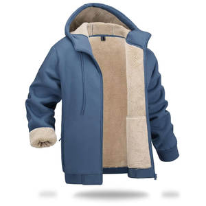 Sweat à capuche pour homme en coton 100% imprimé, veste d'hiver chaude, poids lourd, fermeture éclair, polaire à capuche - Product Image 4