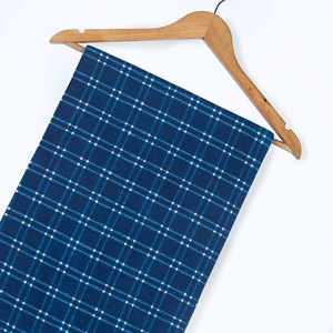 Premium Quality Organic Cotton Fabric Hand Block Indigo Checks Print Natural Colors for Girls Shirts Dresses 120gsm Softness - Product Image 3