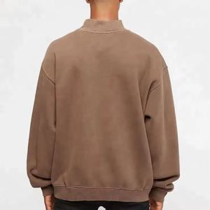 Sudadera de Felpa de Algodón 100% de Alta Calidad, Sudadera de Cuello Alto Simulado, Gruesa y Holgada, al por Mayor - Product Image 4