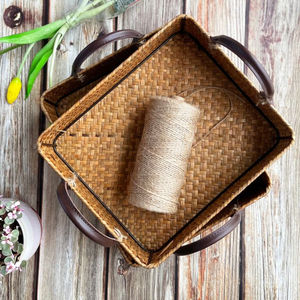 Trending Design Woven Food and Dessert <b>Tray</b> Restaurant Tableware <b>Round</b> Shape Rattan Tea and Coffee <b>Serving</b> <b>Tray</b> - Product Image 6