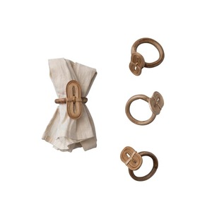 Porte-serviettes en bois et en rotin simple et élégant pour une décoration de table élégante, usage quotidien et occasions spéciales, vente en gros en provenance d'Inde - Product Image 1