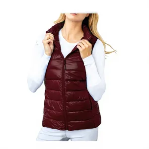 Gilet matelassé léger gris pour femme, sans manches, en polyester/nylon, pour l'équitation et les activités de plein air - Product Image 5