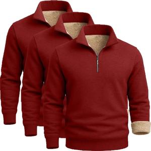 เสื้อไหมพรมแขนยาวผู้ชายแบบซิป 3 ตัว แพ็ค ผ้าฟลีซหนานุ่ม อุ่นสบายสำหรับฤดูหนาว น้ำหนัก 320 กรัม ถักจากผ้าฝ้าย 100% เป็นมิตรกับสิ่งแวดล้อม ระบายอากาศได้ดี - Product Image 6