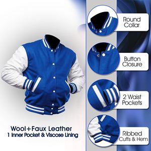 Bomber à manches régulières personnalisée de haute qualité pour hommes veste universitaire à broderie surdimensionnée veste de baseball universitaire pour hommes - Product Image 4