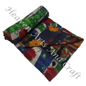 Kantha <b>Quilt</b> Gudari Kantha <b>Quilt</b> Gudari Hot Selling Wholesale Gold Supplier GD1119 Handmade Kantha <b>Quilt</b> Cotton Printed Indian - Product Image 4