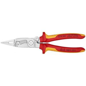 Pince d'installation électrique Knipex chromée avec poignées isolées multi-composants testées VDE - Product Image 1