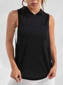 2025 femmes été sans manches à capuche Gym sweats à capuche pour femmes pull sans manches sweats à capuche couleur unie - Product Image 5