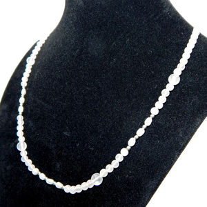 Collar de Plata de Ley 925 con perlas de cuarzo rosa y cuentas de diamantes Cadena de hebra chapada en oro regalo de boda religioso de moda - Product Image 1