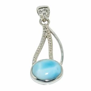 Colgante de piedras preciosas Larimar, joyería para mujer, joyería de estilo bohemio de plata, colgante hecho a mano de tendencia de Plata de Ley 925, regalo para ella - Product Image 1