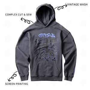 Men's 100%cotton Washed <b>Blank</b> Thick Luxury Quality Heavy <b>Weight</b> Oversized Fit Custom Print logo Men's Hoodies&sweatshirts - Product Image 2