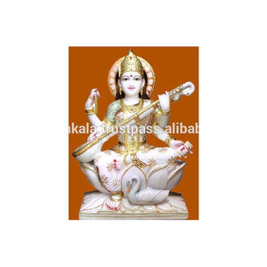 White Marble Goddess Saraswati Statue - Product Image 1