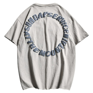 2024 camisetas personalizadas con cuello redondo para hombres diseño superior 3D Puff serigrafía nueva colección con patrón de letras al por mayor - Product Image 5