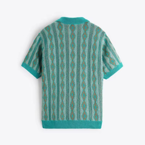 Tricots d'hiver respirants pour hommes imprimés de logo personnalisé Tendance 100% coton ODM approvisionnement tricoté pour pull polo - Product Image 4