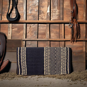 Manta de sillín occidental de lana hecha a mano Premium, equipo de caballo forrado de polialgodón para Trail Riding, espectáculos ecuestres de carreras de barriles - Product Image 3