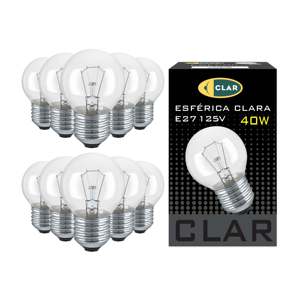 40W <b>E27</b> Clear Incandescent Spherical <b>Bulb</b> - Product Image 1