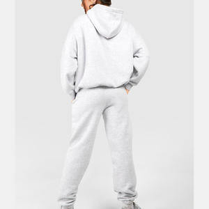 Conjunto de 2 piezas desgastado de suéter y pantalones de primavera e invierno Conjunto de sudaderas con capucha y pantalón en blanco informal Conjunto de Sudadera con capucha para mujer - Product Image 4