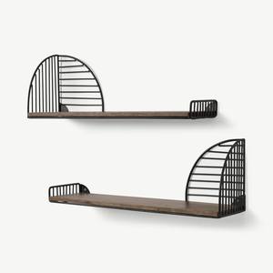 High quality metal <b>wall</b> <b>rack</b> for hanging <b>coats</b> keys and bags with extra shelf space and attractive antique design - Product Image 6