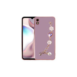 Coque en silicone liquide Redmi 9A avec protection de l'appareil photo et dragonne – Housse de téléphone portable souple - Product Image 1