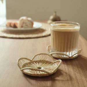 Maravillosa bandeja de servicio de ratán de bambú, bandeja decorativa hecha a mano para mesa de almacenamiento, decoración del hogar de granja - Product Image 4