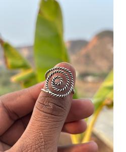 Adjustable Sterling Silver Spiral <b>Ring</b> Handmade Twisted Open Band Minimalist Wrap Design Christian Jewelry for Women Gift for - Product Image 2