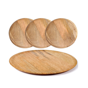 Assiette de présentation en bois bon marché de style vintage en gros pour décoration de table, articles de fête de mariage de vacances, couleur marron - Product Image 4