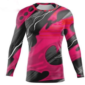 Rashguard de compression en spandex respirant à manches longues pour homme, de qualité supérieure, tendance, avec logo frontal imprimé par sublimation - Product Image 3
