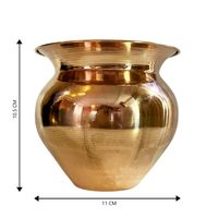 HOME GENIE Kalash Lota en cuivre pour Pooja Décoration de temple Pot indien traditionnel pour festivals Rangement de cadeaux Vastu