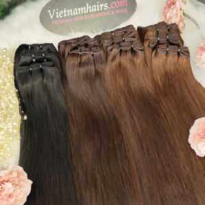 Vente en gros 2025 Meilleur prix Qualité supérieure 100% Vietnamien Remy Trame Extensions de cheveux humains Double extrémités de cheveux étirées - Product Image 1