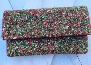 กระเป๋าถือสะพายข้างผ้าฝ้ายหรูหรามีลายแบบซองประดับคริสตัลหรูหรากระเป๋าสำหรับงานคริสต์มาส - Product Image 4