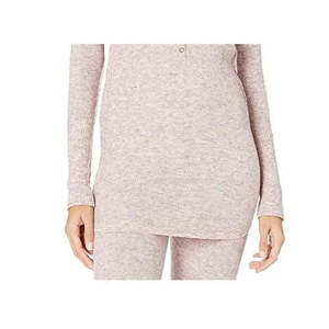 Free People Tunica Termica Casual da Donna Think Thermal Henley, Nuovo Top Rosa X-Small in Maglia Waffle Felpata - Product Image 3