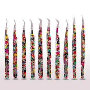Pinces à épiler professionnelles de haute qualité pour extensions de cils, marque privée, pointe fine, fabriquées en acier inoxydable japonais - Product Image 2