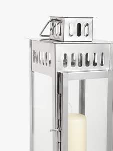 Set of 2 High Gloss Polished Stainless Steel <b>Lantern</b> Style <b>Candle</b> <b>Holders</b> Christmas Decorative Wax <b>Jars</b> for Wedding & Home Decor - Product Image 5