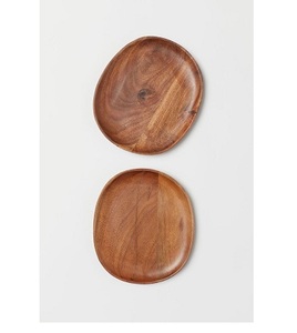 Plateau en bois rond en bois sûr plateau de nourriture Vintage haute qualité bois cristal affichage stockage cuisine plateau de service - Product Image 5